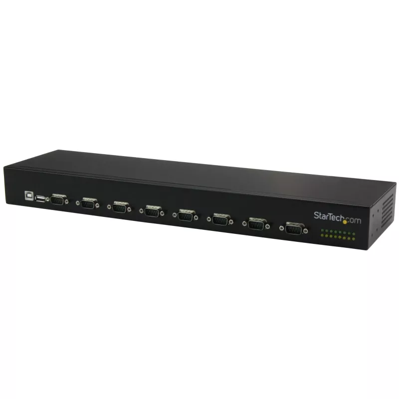 StarTech.com 8 prievadų USB–nuosekliojo ryšio adapterio šakotuvas, USB 2.0, nuoseklusis, juodas, aliuminis, 36 W, 100–240 V