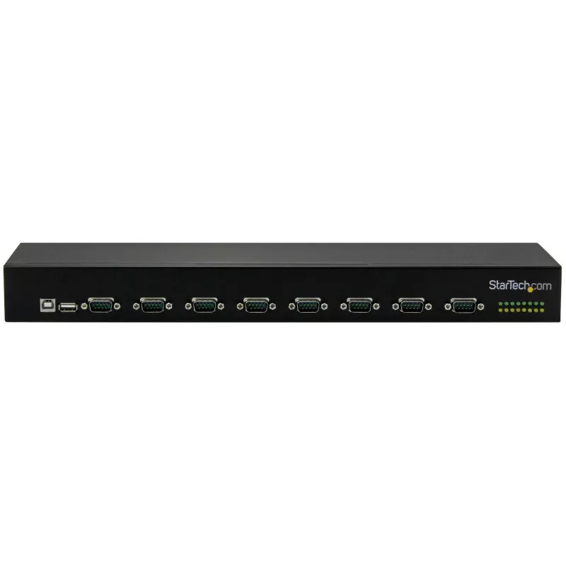 StarTech.com 8 prievadų USB–nuosekliojo ryšio adapterio šakotuvas, USB 2.0, nuoseklusis, juodas, aliuminis, 36 W, 100–240 V