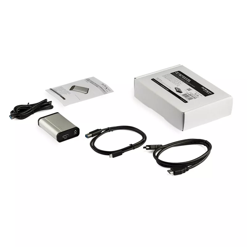 StarTech.com HDMI į USB C vaizdo įrašymo įrenginys 1080p 60fps - UVC - Išorinis USB 3.0 Type-C vaizdo įrašymas / tiesioginė transliacija - HDMI garso / vaizdo įrašymo adapteris - Veikia su USB-C/USB-A/Thunderbolt 3 - TAA