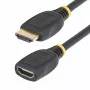 StarTech.com 1 m HDMI 2.0 ilginamasis kabelis, didelės spartos HDMI prievado apsauginis kabelis, 4K 60Hz, HDMI kištuko–lizdo ilginimo adapterio laidas, HDMI ilginamasis kabelis, kištukas/lizdas