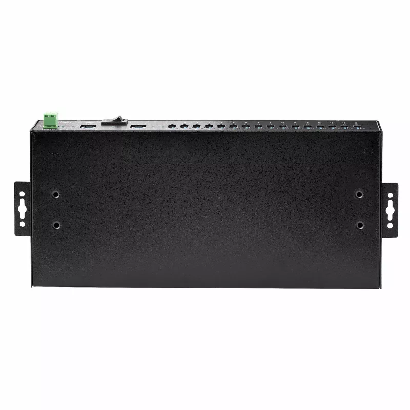 StarTech.com 16 pramoninis USB 5 Gbps šakotuvas su maitinimo adapteriu, metalinis korpusas, montuojamas, ESD apsauga, gnybtų bloko maitinimas, USB įkrovimas, dviejų kompiuterių jungiklis - TAA