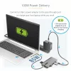 StarTech.com USB-C trigubo monitoriaus daugiafunkcis adapteris, dvigubas 4K 60Hz + 4K 30Hz HDMI ir DisplayPort, 4 prievadų USB šakotuvas, 100W maitinimo perdavimas, GbE, SD/MicroSD kortelių skaitytuvai