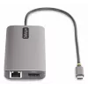 StarTech.com USB-C trigubo monitoriaus daugiafunkcis adapteris, dvigubas 4K 60Hz + 4K 30Hz HDMI ir DisplayPort, 4 prievadų USB šakotuvas, 100W maitinimo perdavimas, GbE, SD/MicroSD kortelių skaitytuvai