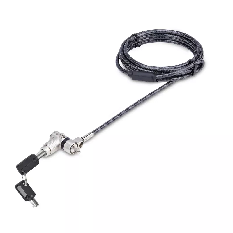 StarTech.com 3-in-1 Universal Laptop Lock 6.6ft (2m), Master Keyed Locking kabelis, Computer Security, Suderinama w/Noble Wedge®/Nano/K-Slot; Anti-Theft Cut-Resistant kabelis