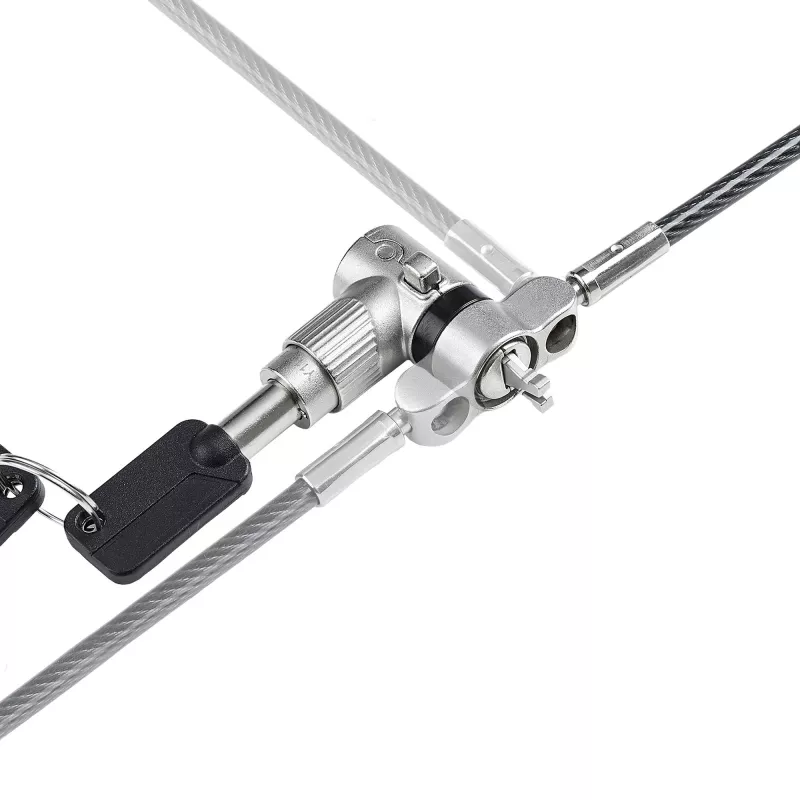 StarTech.com 3-in-1 Universal Laptop Lock 6.6ft (2m), Master Keyed Locking kabelis, Computer Security, Suderinama w/Noble Wedge®/Nano/K-Slot; Anti-Theft Cut-Resistant kabelis
