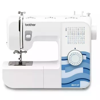 Siuvimo mašina Brother RH137 — 37 dygsnių raštai, dygsnio ilgis 4 mm, dygsnio plotis 5 mm, lengva nešiojama