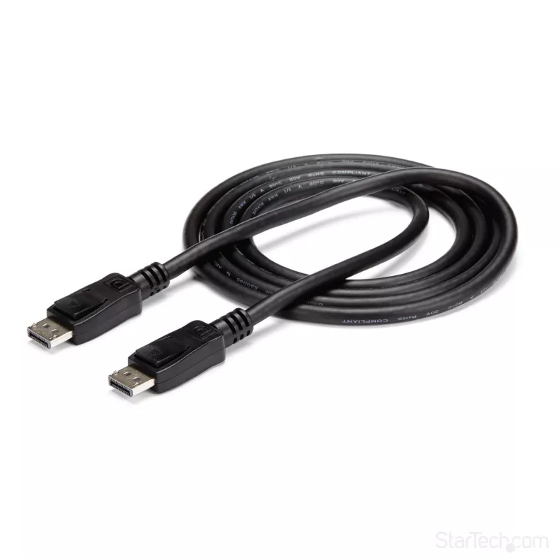StarTech.com 1,8 m DisplayPort 1.2 laidas – 4K x 2K Ultra HD VESA sertifikuotas DisplayPort laidas – DP į DP laidas monitoriui – DP vaizdo / ekrano laidas – užsifiksuojančios DP jungtys