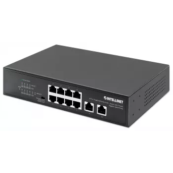 Intellinet 8 prievadų gigabitinio eterneto PoE+ komutatorius 120 W 2 aukštynkrypčiai prievadai