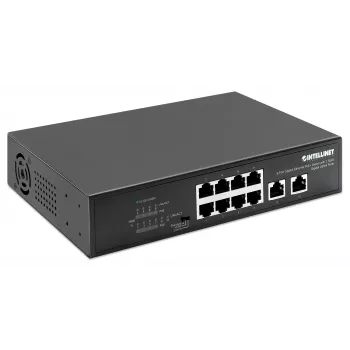 Intellinet 8 prievadų gigabitinio eterneto PoE+ komutatorius 120 W 2 aukštynkrypčiai prievadai