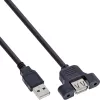 InLine USB 2.0 adapterio kabelis, Type A kištukas / A lizdas, skirtas lizdo laikikliui, 0,6 m