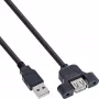 InLine USB 2.0 adapterio kabelis, Type A kištukas / A lizdas, skirtas lizdo laikikliui, 0,6 m