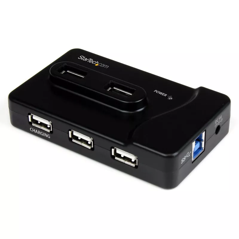 StarTech.com 6 prievadų USB 3.0 / USB 2.0 kombinuotas šakotuvas su 2A įkrovimo prievadu – 2x USB 3.0 ir 4x USB 2.0