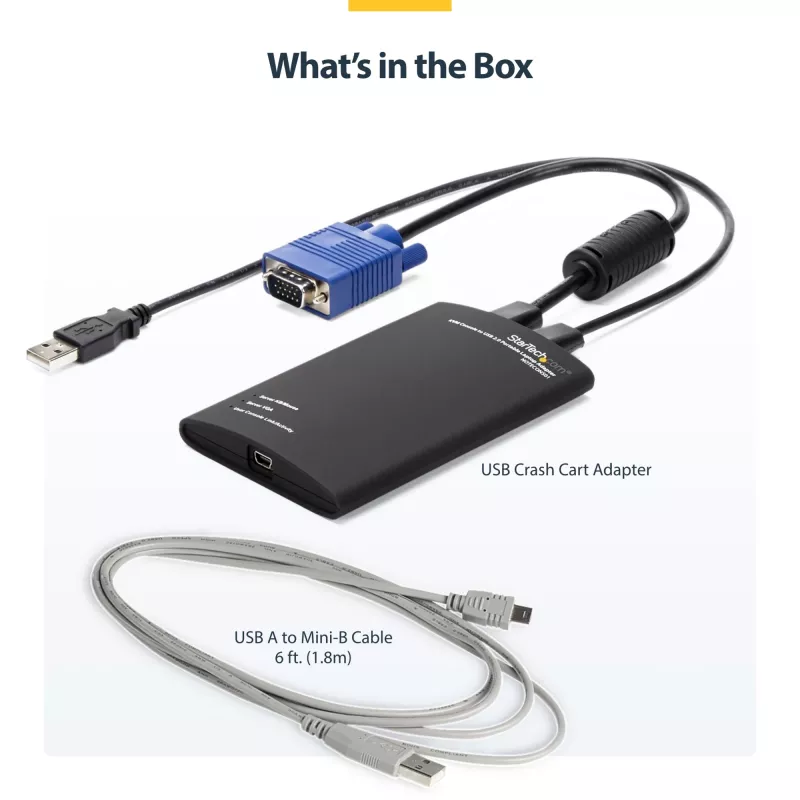 StarTech.com KVM konsolės prie USB 2.0 nešiojamojo kompiuterio avarinio vežimėlio adapteris