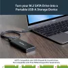 “StarTech.com” M.2 SSD korpusas, skirtas M.2 SATA SSD – USB 3.1 (10 Gb/s) su USB-C kabeliu