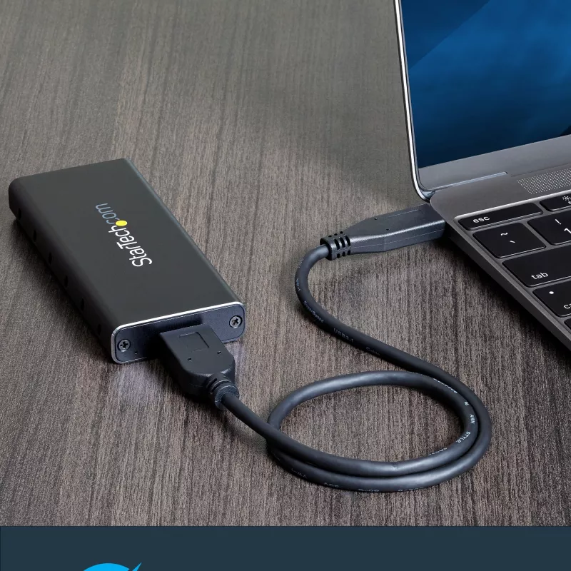 “StarTech.com” M.2 SSD korpusas, skirtas M.2 SATA SSD – USB 3.1 (10 Gb/s) su USB-C kabeliu