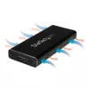 “StarTech.com” M.2 SSD korpusas, skirtas M.2 SATA SSD – USB 3.1 (10 Gb/s) su USB-C kabeliu