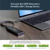 “StarTech.com” M.2 SSD korpusas, skirtas M.2 SATA SSD – USB 3.1 (10 Gb/s) su USB-C kabeliu