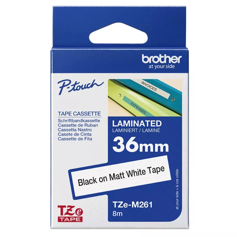 Brother TZE-M261 juostelė etiketėms kurti Juoda ant balto