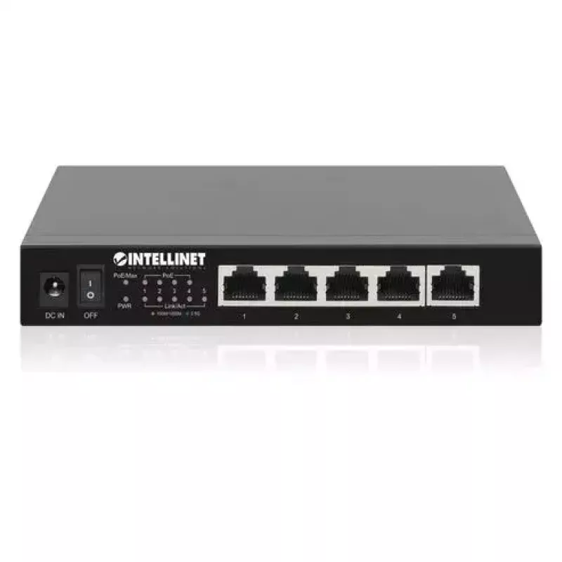 Nevaldomas komutatorius Intellinet 5 prievadų 2.5G Ethernet PoE+ 55W
