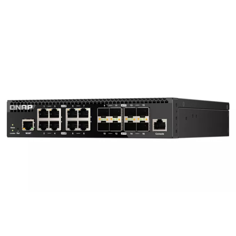 QNAP QSW-M3216R-8S8T tinklo komutatorius Valdomas L2/L3 10G Ethernet (100/1000/10000) 1U Juodas