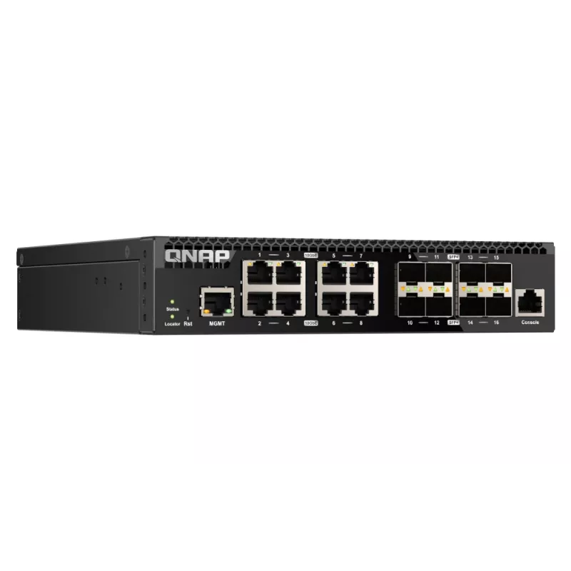 QNAP QSW-M3216R-8S8T tinklo komutatorius Valdomas L2/L3 10G Ethernet (100/1000/10000) 1U Juodas