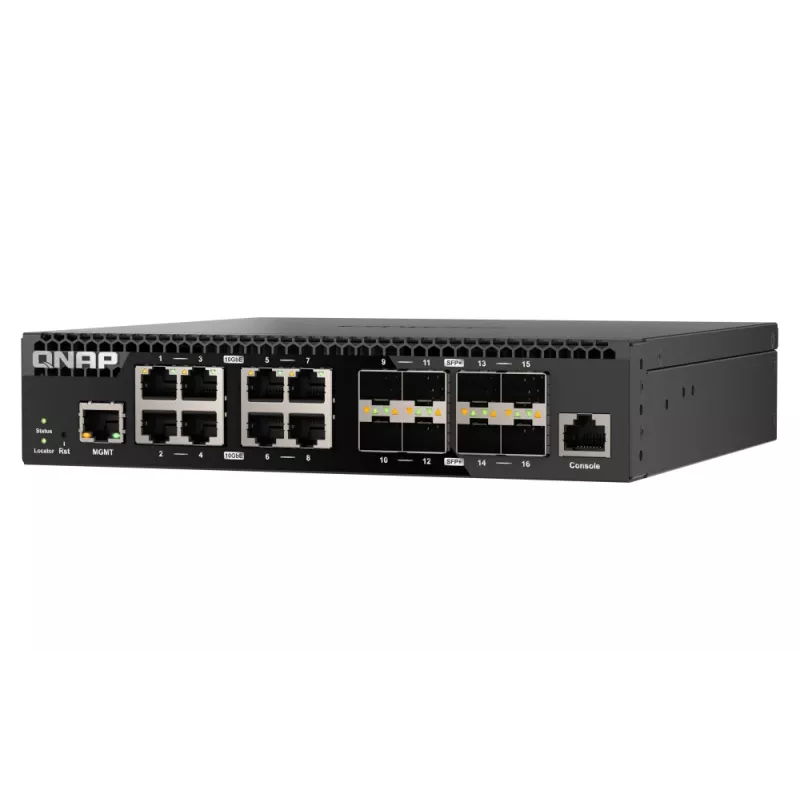 QNAP QSW-M3216R-8S8T tinklo komutatorius Valdomas L2/L3 10G Ethernet (100/1000/10000) 1U Juodas