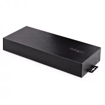StarTech.com 16 prievadų pramoninis USB 3.0 šakotuvas 5 Gbps, metalinis, montuojamas ant DIN bėgelio/paviršiaus/stovo, ESD apsauga, maitinimas per gnybtų bloką, iki 120 W bendras USB įkrovimas, dviejų pagrindinių įrenginių šakotuvas/jungiklis