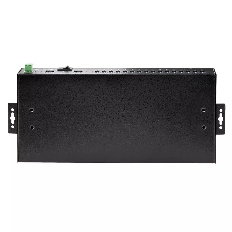 StarTech.com 16 prievadų pramoninis USB 3.0 šakotuvas 5 Gbps, metalinis, montuojamas ant DIN bėgelio/paviršiaus/stovo, ESD apsauga, maitinimas per gnybtų bloką, iki 120 W bendras USB įkrovimas, dviejų pagrindinių įrenginių šakotuvas/jungiklis