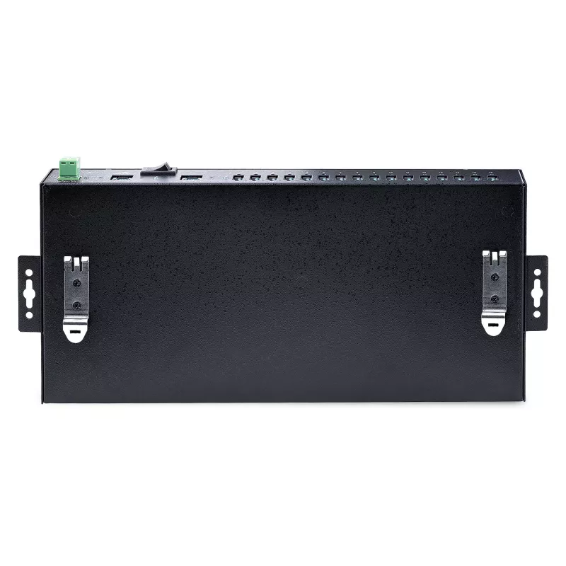 StarTech.com 16 prievadų pramoninis USB 3.0 šakotuvas 5 Gbps, metalinis, montuojamas ant DIN bėgelio/paviršiaus/stovo, ESD apsauga, maitinimas per gnybtų bloką, iki 120 W bendras USB įkrovimas, dviejų pagrindinių įrenginių šakotuvas/jungiklis