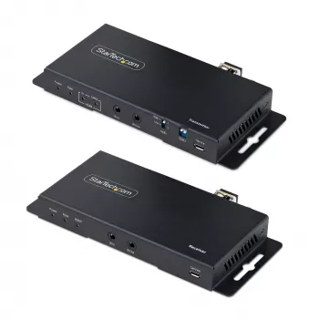 StarTech.com 4K HDMI pluošto ilgintuvo rinkinys, 4K 60Hz iki 3300 pėdų/1 km (vienmodis) arba 1000 pėdų/300 m (daugiamodis) LC šviesolaidis, HDR, HDCP, 3,5 mm garso/RS232/IR ilgintuvas, siųstuvo ir imtuvo rinkinys