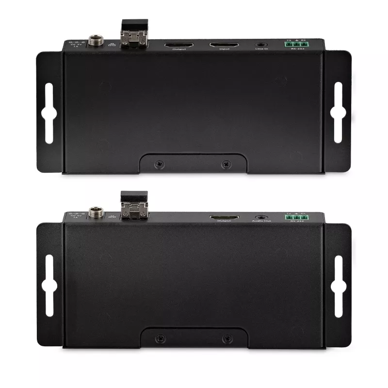 StarTech.com 4K HDMI pluošto ilgintuvo rinkinys, 4K 60Hz iki 3300 pėdų/1 km (vienmodis) arba 1000 pėdų/300 m (daugiamodis) LC šviesolaidis, HDR, HDCP, 3,5 mm garso/RS232/IR ilgintuvas, siųstuvo ir imtuvo rinkinys