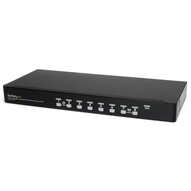 StarTech.com 8 prievadų 1U montuojamas stovo USB KVM jungiklio rinkinys su OSD ir laidais