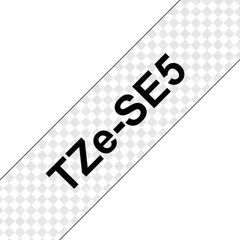 Etikečių gamybos juostelė Brother TZE-SE5 — 24 mm x 8 m, juoda ant balto
