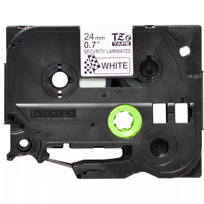 Etikečių gamybos juostelė Brother TZE-SE5 — 24 mm x 8 m, juoda ant balto