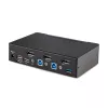StarTech.com 2 prievadų DisplayPort KVM jungiklis, 8K 60Hz / 4K 144Hz, vienas ekranas, DP 1.4, 2x USB 3.0 prievadai, 4x USB 2.0 HID prievadai, mygtukinis ir sparčiųjų klavišų perjungimas, TAA atitiktis – OS nepriklausomas, metalinis korpusas