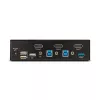 StarTech.com 2 prievadų DisplayPort KVM jungiklis, 8K 60Hz / 4K 144Hz, vienas ekranas, DP 1.4, 2x USB 3.0 prievadai, 4x USB 2.0 HID prievadai, mygtukinis ir sparčiųjų klavišų perjungimas, TAA atitiktis – OS nepriklausomas, metalinis korpusas
