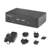 StarTech.com 2 prievadų DisplayPort KVM jungiklis, 8K 60Hz / 4K 144Hz, vienas ekranas, DP 1.4, 2x USB 3.0 prievadai, 4x USB 2.0 HID prievadai, mygtukinis ir sparčiųjų klavišų perjungimas, TAA atitiktis – OS nepriklausomas, metalinis korpusas