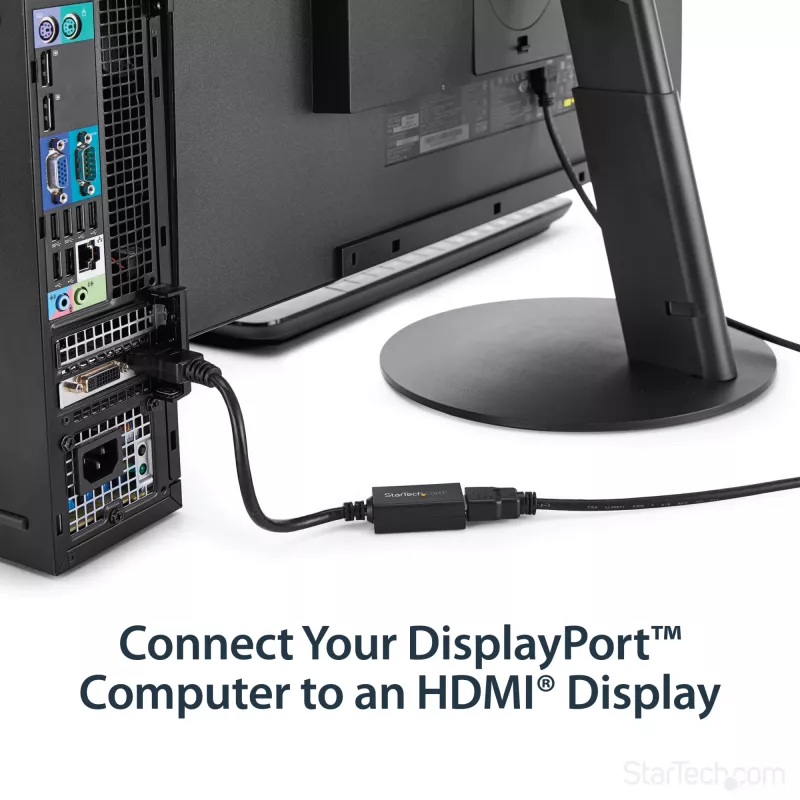 StarTech.com DisplayPort į HDMI adapteris - DP 1.2 į HDMI vaizdo keitiklis 1080p - DP į HDMI monitoriaus/televizoriaus/ekrano kabelio adapteris - pasyvus DP į HDMI adapteris - užfiksuojama DP jungtis