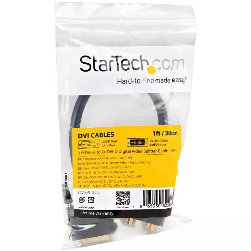 StarTech.com 30cm (1 ft) DVI-D į 2x DVI-D skaitmeninio vaizdo skirstytuvo laidas – V/V~1 ft DVI-D į 2x DVI-D skaitmeninio vaizdo skirstytuvo laidas – V/V