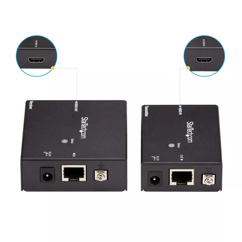 StarTech.com HDMI per CAT5e HDBaseT ilgintuvas - maitinimas kabeliu - Ultra HD 4K - TAA