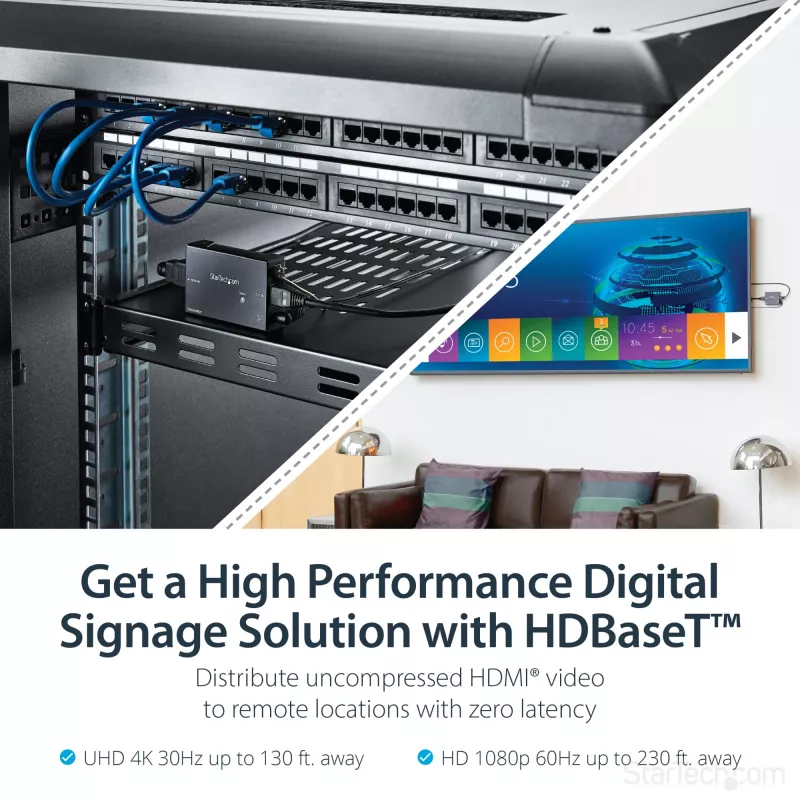 StarTech.com HDMI per CAT5e HDBaseT ilgintuvas - maitinimas kabeliu - Ultra HD 4K - TAA
