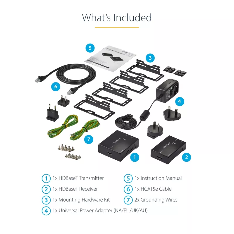 StarTech.com HDMI per CAT5e HDBaseT ilgintuvas - maitinimas kabeliu - Ultra HD 4K - TAA