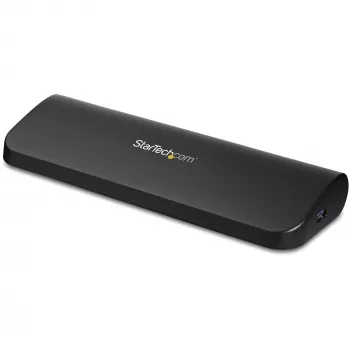 StarTech.com dviejų monitorių USB 3.0 prijungimo stotelė su HDMI ir DVI/VGA~Dviejų monitorių USB 3.0 nešiojamojo kompiuterio prijungimo stotelė su HDMI/DVI/VGA, 3x USB-A šakotuvu, GbE, garso įranga, universali A tipo prijungimo stotelė, skirta Windows/macOS/ChromeOS – atitinka TAA
