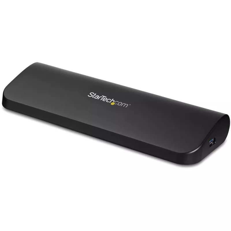 StarTech.com dviejų monitorių USB 3.0 prijungimo stotelė su HDMI ir DVI/VGA~Dviejų monitorių USB 3.0 nešiojamojo kompiuterio prijungimo stotelė su HDMI/DVI/VGA, 3x USB-A šakotuvu, GbE, garso įranga, universali A tipo prijungimo stotelė, skirta Windows/macOS/ChromeOS – atitinka TAA