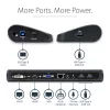 StarTech.com dviejų monitorių USB 3.0 prijungimo stotelė su HDMI ir DVI/VGA~Dviejų monitorių USB 3.0 nešiojamojo kompiuterio prijungimo stotelė su HDMI/DVI/VGA, 3x USB-A šakotuvu, GbE, garso įranga, universali A tipo prijungimo stotelė, skirta Windows/macOS/ChromeOS – atitinka TAA