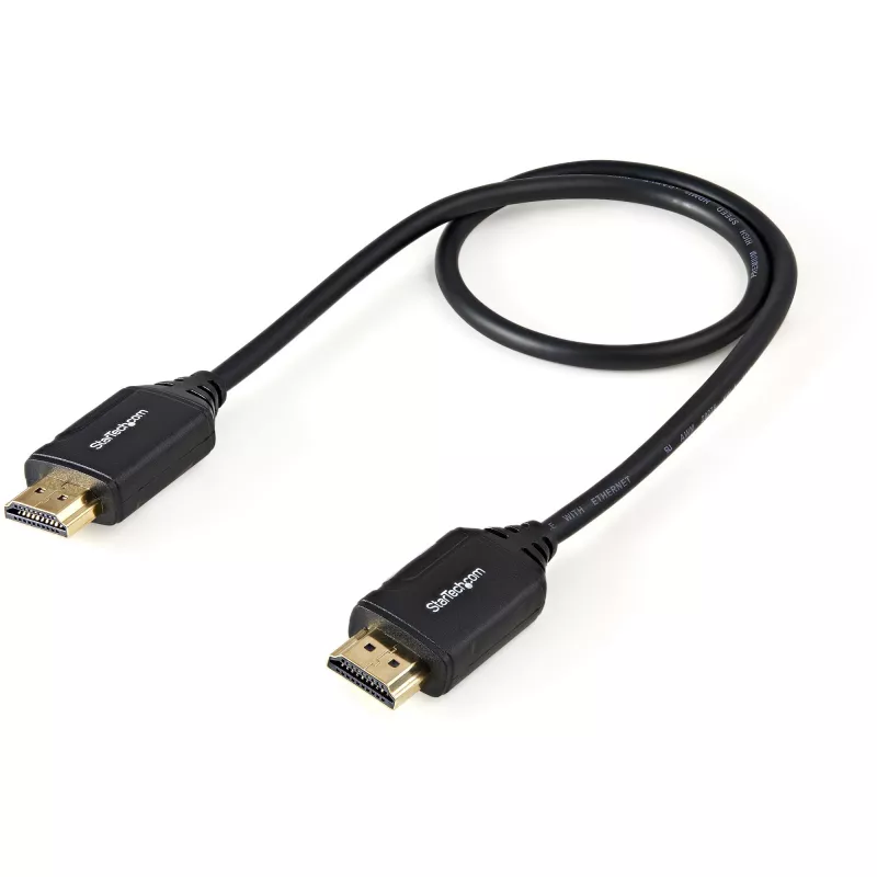 StarTech.com 1.6ft (50 cm) Premium sertifikuotas HDMI 2.0 laidas su eternetu – didelės spartos Ultra HD 4K 60 Hz HDMI laidas HDR10 – HDMI laidas (kištukai-kištukas) – UHD monitoriams, televizoriams, ekranams