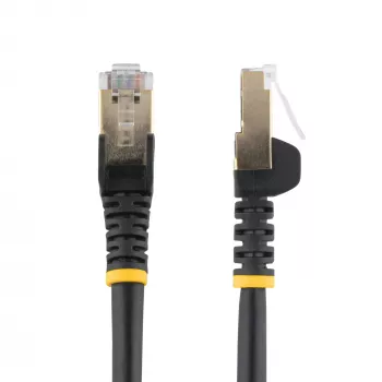 StarTech.com 5m CAT6a Ethernet kabelis - 10 Gigabit ekranuotas besąlypis RJ45 100W PoE komutacinis kabelis - 10GbE STP tinklo kabelis su įtempimo sumažinimu - juodas, individualiai tikrintas / laidai sertifikuoti UL / TIA