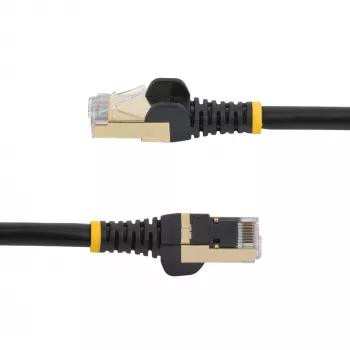 StarTech.com 5m CAT6a Ethernet kabelis - 10 Gigabit ekranuotas besąlypis RJ45 100W PoE komutacinis kabelis - 10GbE STP tinklo kabelis su įtempimo sumažinimu - juodas, individualiai tikrintas / laidai sertifikuoti UL / TIA
