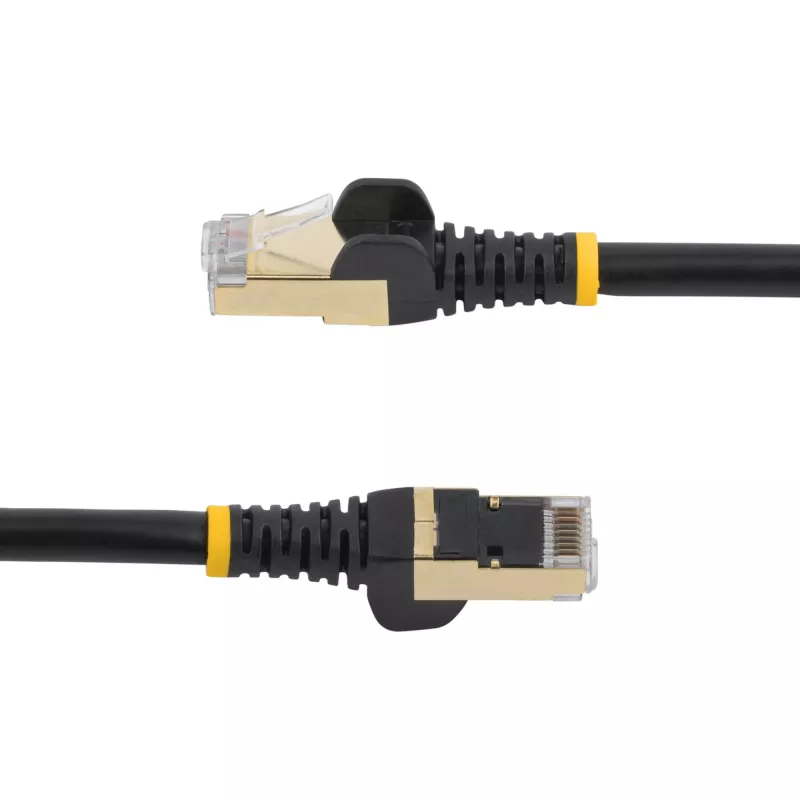 StarTech.com 5m CAT6a Ethernet kabelis - 10 Gigabit ekranuotas besąlypis RJ45 100W PoE komutacinis kabelis - 10GbE STP tinklo kabelis su įtempimo sumažinimu - juodas, individualiai tikrintas / laidai sertifikuoti UL / TIA