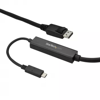 StarTech.com 9,8 pėdų / 3 m USB-C į DisplayPort 1.2 kabelis 4K 60Hz – USB-C į DisplayPort adapterio kabelis – HBR2 USB Type-C DP Alt Mode į DP monitoriaus vaizdo kabelis – veikia su Thunderbolt 3 – juodas
